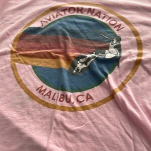 Aviator Nation Pink Graphic Tee xl